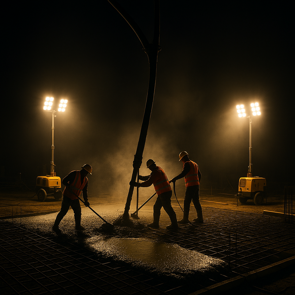 Operación nocturna con torres LED